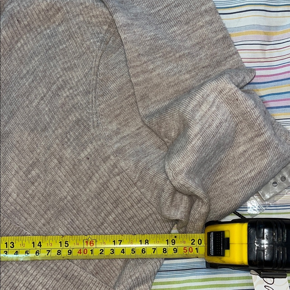 David Brooks Light Beige Fringed Wrap Cardigan Italian Wool S - Picture 6 of 8